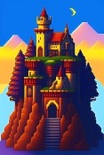 Pixel Castle  Mobile Phone Wallpaper