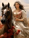 Beautiful Lady Riding The Horse  Mobile Phone Wallpaper