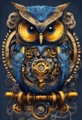 Mechanical Owl Lava Iris Win1 Wallpaper