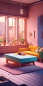 Modern Living Room Lava Iris Win1 Wallpaper