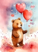Cute Romantic Bear  Mobile Phone Wallpaper