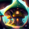 Mushroom House Oppo A74 5G Wallpaper
