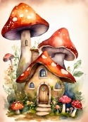 Mushroom House Vivo V27e Wallpaper