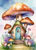 Mushroom House Motorola Moto G100 Wallpaper