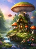 Mushroom House Motorola Moto G100 Wallpaper
