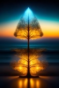 Tree In The Deep Sea  Mobile Phone Wallpaper