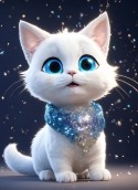 Cute White Kitten  Mobile Phone Wallpaper
