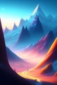 Colorful Mountains OnePlus 9R Wallpaper