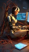 Robot Woman Lenovo Tab M10 Wallpaper