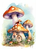 Mushroom House Vivo Y3s (2021) Wallpaper