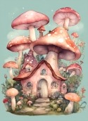 Mushroom House BLU Life One XL Wallpaper
