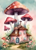 Mushroom House Sony Xperia 10 Plus Wallpaper