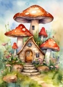 Mushroom House Sony Xperia XZ3 Wallpaper