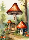 Mushroom House Lava Iris 401e Wallpaper