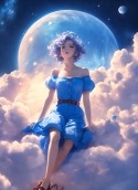 Blue Skin Anime Lava Iris 401e Wallpaper
