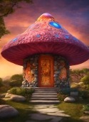 Mushroom House Samsung Galaxy Note I717 Wallpaper