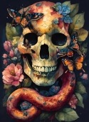Snake Head Skull Lava Iris 349S Wallpaper