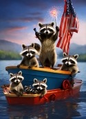 A Raccoon Family  Mobile Phone Wallpaper