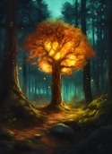 Glowing Tree  Mobile Phone Wallpaper