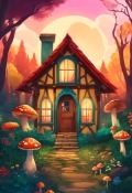 Mushroom House Motorola Moto G24 Wallpaper