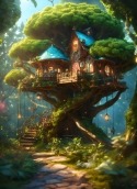 Tree House Oppo A78 4G Wallpaper
