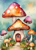 Mushroom House LG K71 Wallpaper