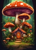 Mushroom House Samsung Galaxy Tab S6 Lite Wallpaper