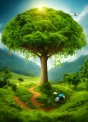 Green Tree Honor Play 8A Wallpaper