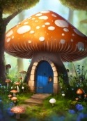 Mushroom House BLU C5L Wallpaper