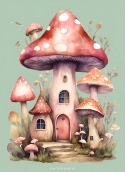 Mushroom House Unnecto Quattro X Wallpaper