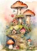 Mushroom House Sony Xperia 10 Plus Wallpaper