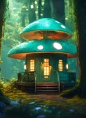 Mushroom House Oppo A53s Wallpaper