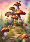 Mushroom House QMobile Noir A6 Wallpaper
