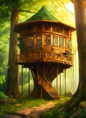 Forest Tree House Samsung S5690 Galaxy Xcover Wallpaper