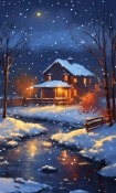 Snowy House Samsung Galaxy Note7 (USA) Wallpaper