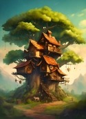 Tree House Cat S42 Wallpaper