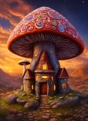 Ancient Mushroom House  Mobile Phone Wallpaper